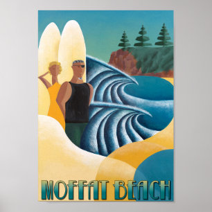 Poster Art Déco Moffat Beach
