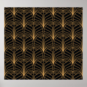 Poster Art Déco, motif minimaliste vintage.