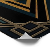 Poster Art Deco Noir Detective Fedora Profile Gold (Coin)