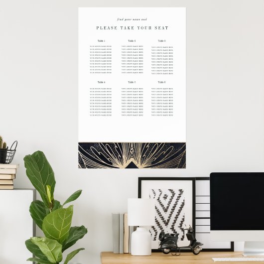 Poster Art déco noir et or (Bureau à domicile)