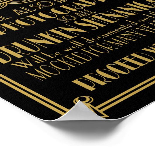 Poster ART Deco Open bar signe pour le Gatsby Party des a (Coin)