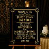 Poster ART Deco Open bar signe pour le Gatsby Party des a