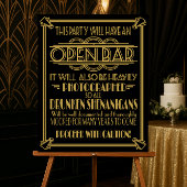 Poster ART Deco Open bar signe pour le Gatsby Party des a