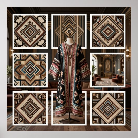 Poster Art Deco Opulence Geometric Patterns V HER_XHU_001 (Devant)