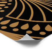 Poster Art Déco, or noir, motif sans soudure. (Coin)