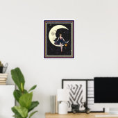 Poster Art Déco "Party on the Moon" 16 x 20 (Bureau à domicile)