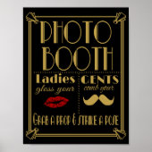 Poster Art Deco PHOTO BOOTH print black and gold (Devant)