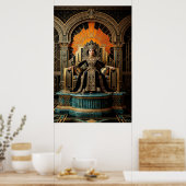 Poster Art Deco Queen Throne Gilded Palace Gold (Cuisine)