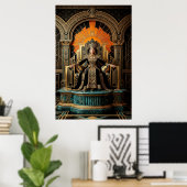 Poster Art Deco Queen Throne Gilded Palace Gold (Bureau à domicile)