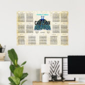 Poster Art Deco Roaring 20s Gatsby Peacock Seating Chart (Bureau à domicile)