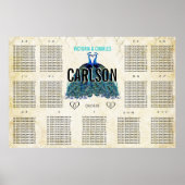 Poster Art Deco Roaring 20s Gatsby Peacock Seating Chart (Devant)