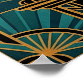 Poster Art Deco Stretching Black Cat Wall Art (Coin)