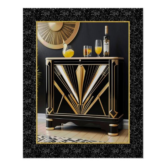 Poster Art Déco Style Cocktail Cabinet. (Devant)