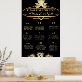 Poster  Art Deco Wedding Alphabetical Seating  (Cuisine)
