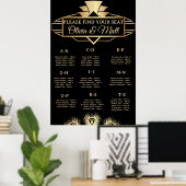 Poster  Art Deco Wedding Alphabetical Seating  (Bureau à domicile)