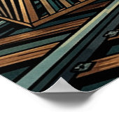 Poster Art Deco Western Express Train, Geometric Wall Art (Coin)