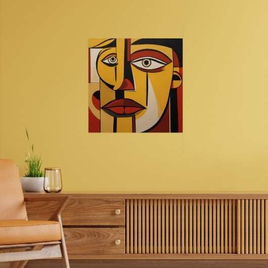Poster Art Décor Jaune & Rouge Face (Salon 2)