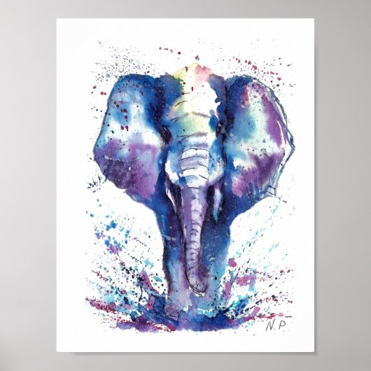 Poster Art d'éléphant pour enfants (Devant)