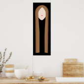 Poster Art des cheveux longs | Portrait moderne minimalis (Cuisine)