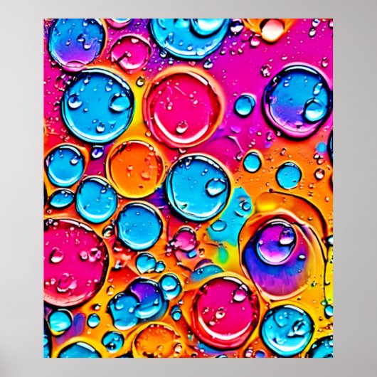 Poster Art des gouttes d'eau Abstraites (Devant)