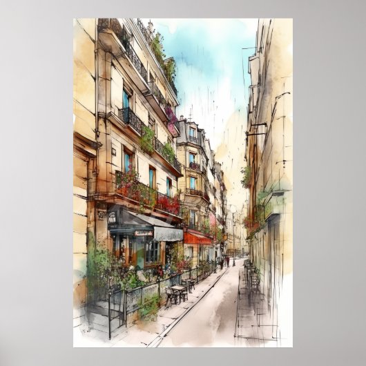 Poster Art des rues de Paris (Devant)