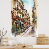 Poster Art des rues de Paris (Cuisine)