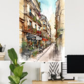 Poster Art des rues de Paris (Bureau à domicile)
