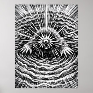 Poster Art des vibrations terrestres de la taupe à étoile