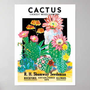 Poster Art d'étiquette de paquet de graines vintage Plant