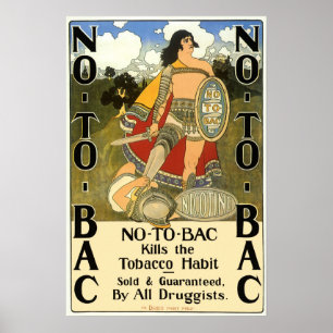 Poster Art d'étiquette de produit vintage, Non au tabac,