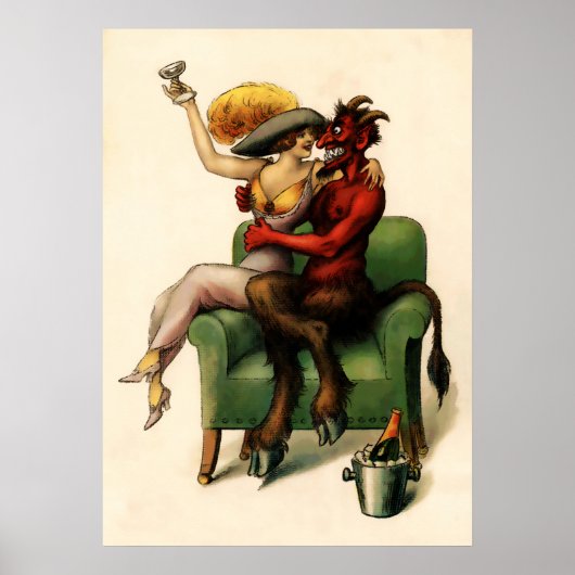 Poster Art diable vintage (Devant)