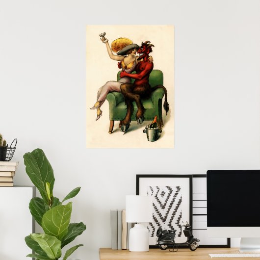 Poster Art diable vintage (Bureau à domicile)