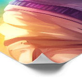 Poster Art d'illustration de chat spatial, Astronaut Cat  (Coin)