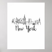 Poster Art d'illustrations Skyline de New York (Devant)