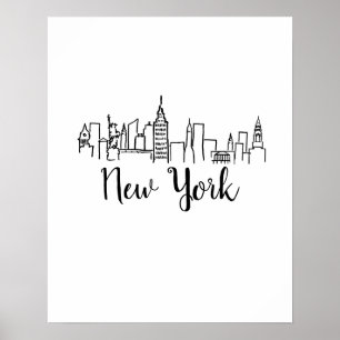 Poster Art d'illustrations Skyline de New York
