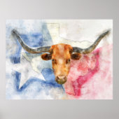 Poster Art d'impression à l'aquarelle représentant une va (Devant)