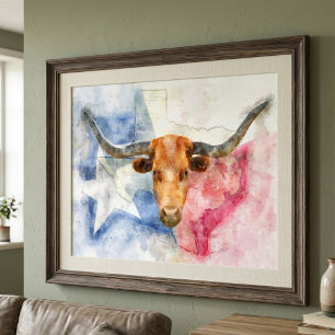 Poster Art d'impression à l'aquarelle représentant une va