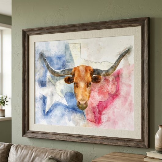 Poster Art d'impression à l'aquarelle représentant une va