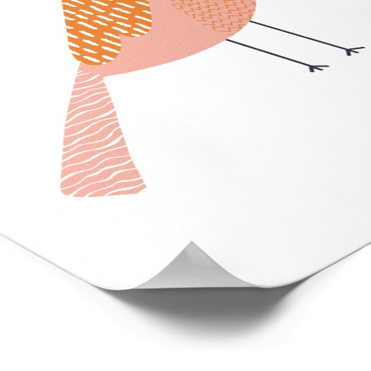 Poster Art d'oiseau moderne et minimal dessiné à la main (Coin)