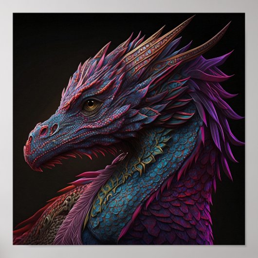 Poster Art Dragon Hyper réaliste (Devant)
