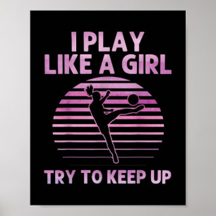 Poster Art Drôle De Football Pour Les Filles Femme Soccer