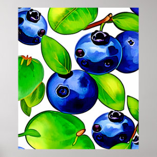 Poster Art du bleuet frais