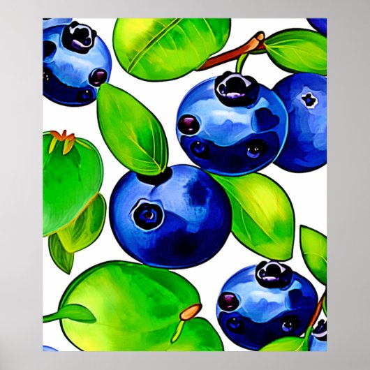 Poster Art du bleuet frais (Devant)