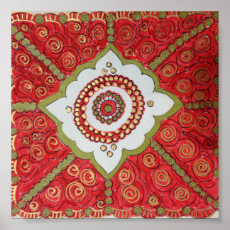 Poster Art du henné d'inspiration marocaine