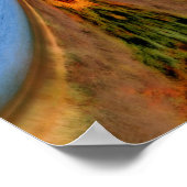 Poster Art Du Kaleidoscope Bleu Abstrait Et Brown (Coin)