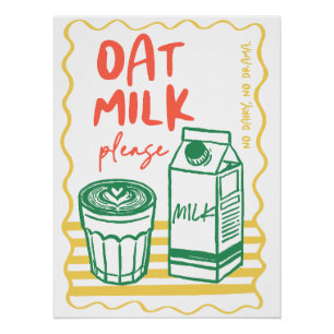 Poster Art du lait d'avoine coloré