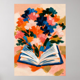 Poster Art du livre floral fauve pour les amoureux des li