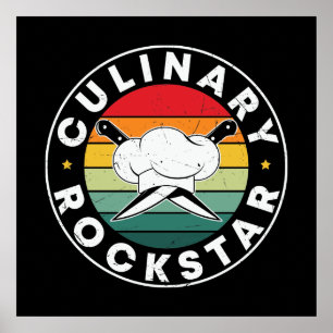 Poster Art du monde Rockstar culinaire amateurs de cuisin
