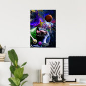 Poster Art du panier spatial avec Planètes Nebula (Bureau à domicile)
