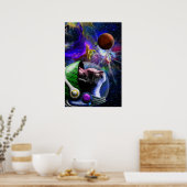 Poster Art du panier spatial avec Planètes Nebula (Cuisine)